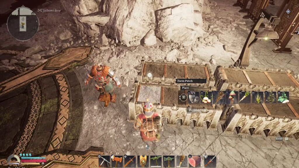 farming in Return to Moria requires Farm Patches