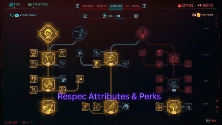 respec attributes and perks in cyberpunk
